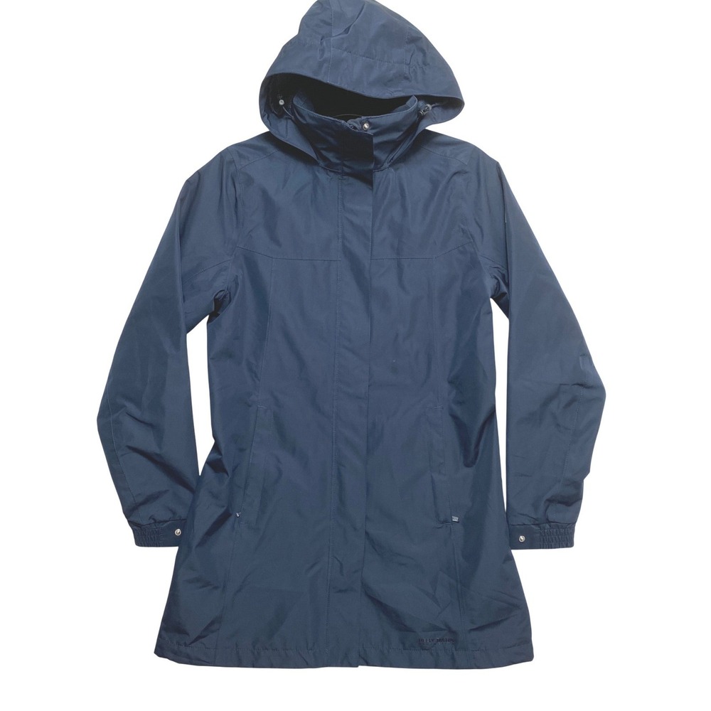 Helly Hansen Aden Rain Jacket Womens XS Navy Hooded Waterproof Coat 62649